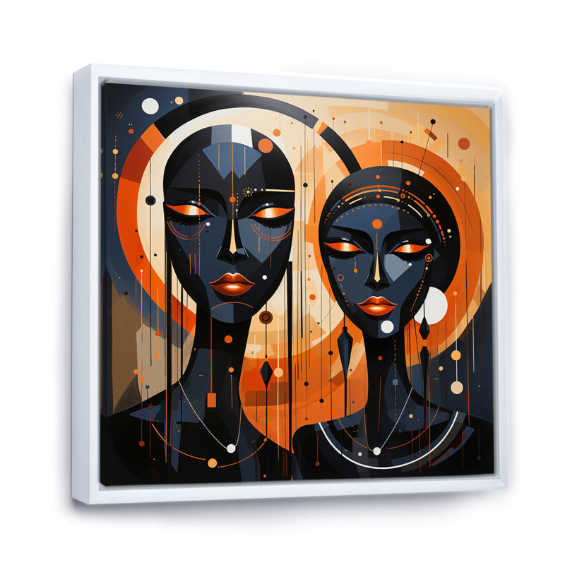 «African Soulful I» sur toile, Cadre flottant blanc, 24" H x 24" W