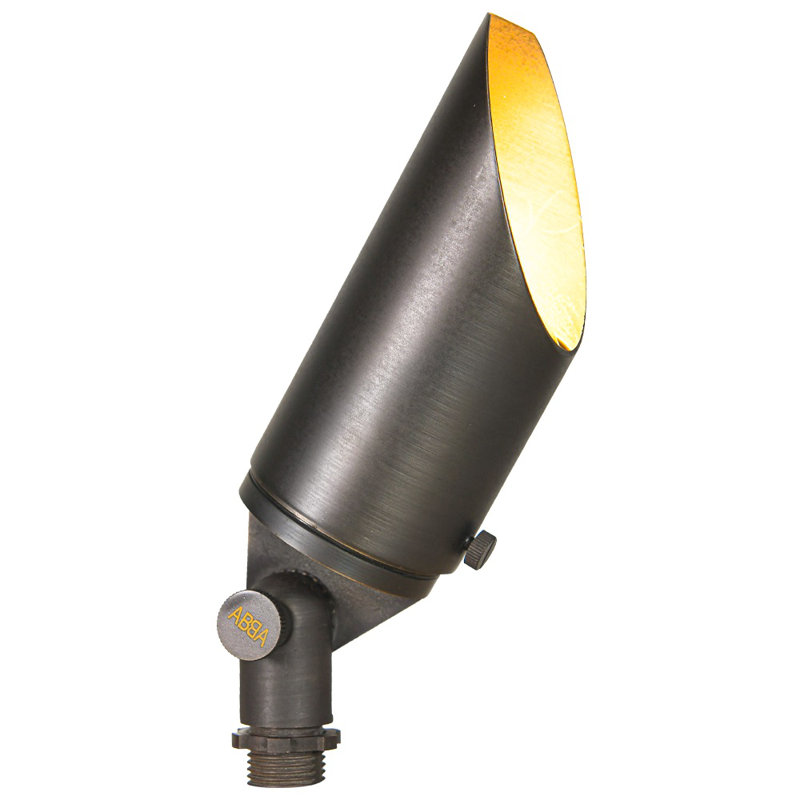 Adjustable Dark Brass LED Outdoor Spotlight with 7W Bulb