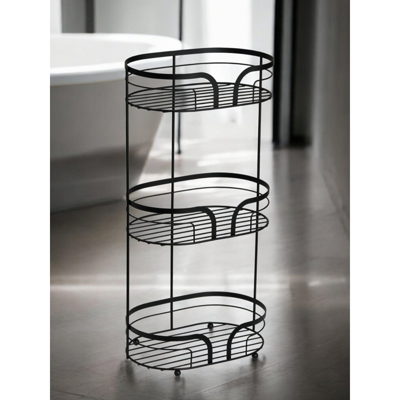 Dante Steel Freestanding Bathroom Shelves, Black
