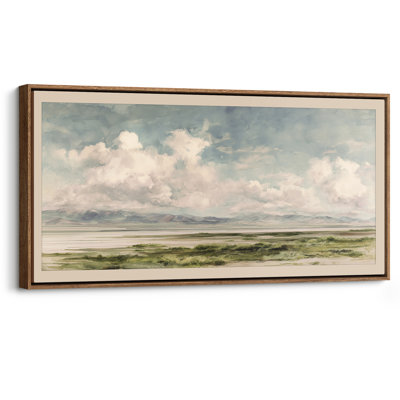 Cloudy Mountain Range Open Sky Panoramic Art Living Room Print Wall Art