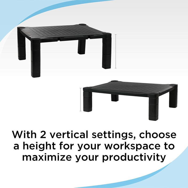 Black Adjustable Ergonomic Plastic Desk Monitor Stand