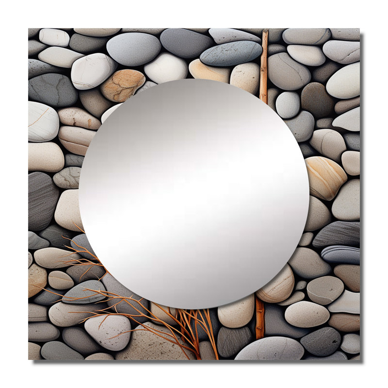 Friedemann - Décoration murale abstraite à miroir carré pour chambre à coucher, 36 po x 36 po