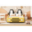 Lit plateforme jaune avec thème voiture de course et roues - sommeil confortable, sommeil relaxant-489501392