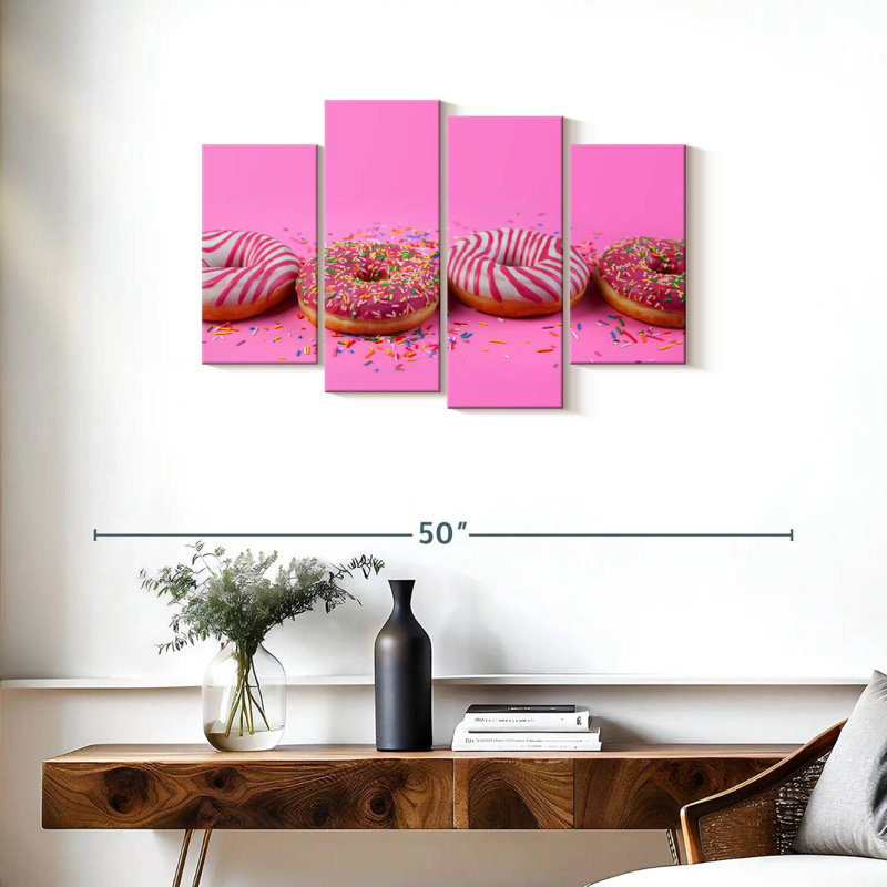 Beignets roses pastel Yarlin, H 22 po x l 36 po