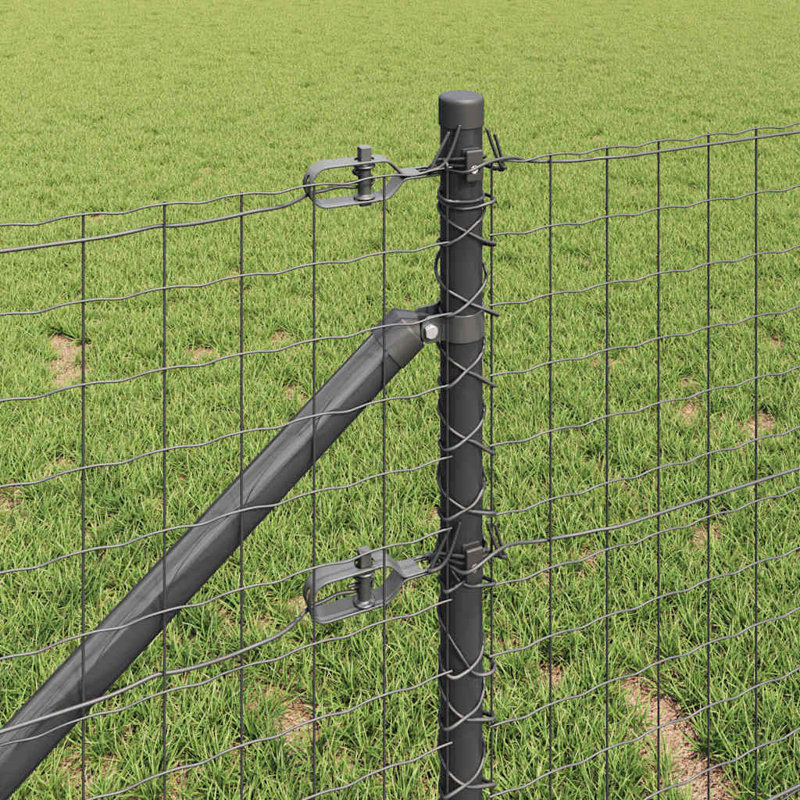 Fence Posts Manual 13 Pcs Galvanised Steel, Grey, 100cm H x 3.2cm W x 3.2cm D