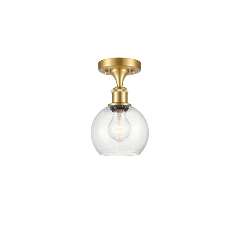 Plafonnier semi-encastré 1 lumière, DEL, H 9,88 po x l 6 po x P 6 po, Or satiné