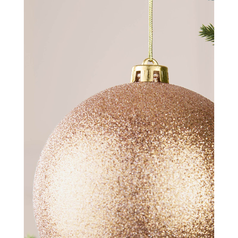 16cm Polystyrene Bauble, 16 cm H x 15 cm W x 15 cm D, Rose Gold