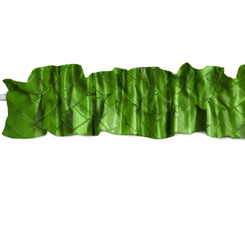 Pintuck Tailored Window Valance, 144"W x 9"L, Lime Green