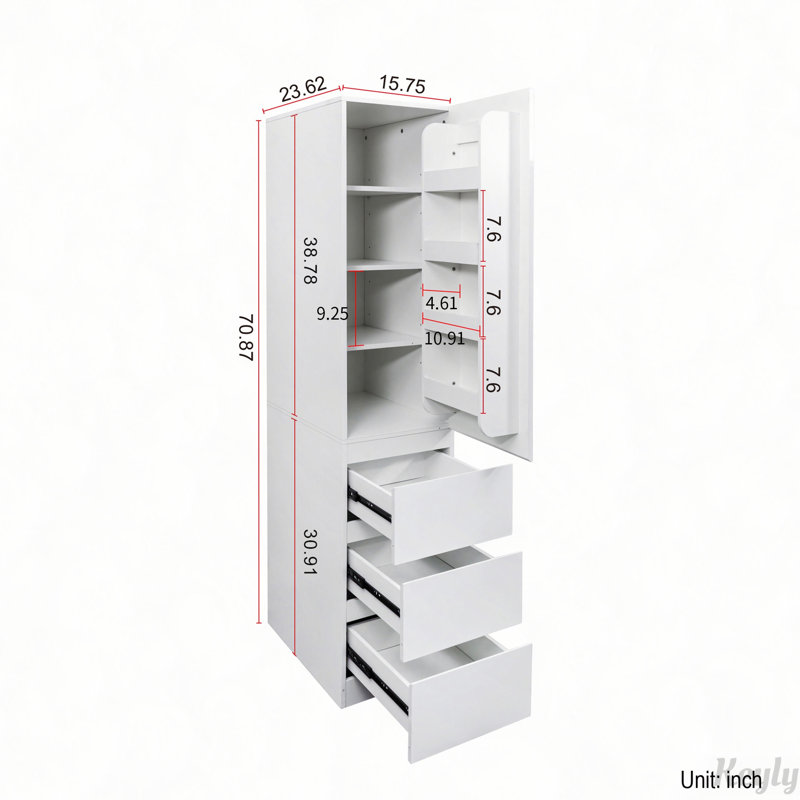 Armoire de rangement pour garde-manger de cuisine avec portes et tiroirs