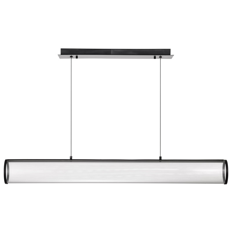 Bystrc - 43 Inch LED Island Pendant - Matte Black - Silk Screened Acrylic Lens