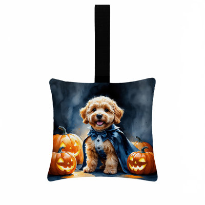 Ornement suspendu en tissu Goldendoodle Puppy Halloween 3,5 x 3,5