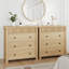 Armoire cannelée à 3 tiroirs en chêne naturel, table de bout polyvalente et rangement pour la chambre à coucher, le salon ou le couloir-52499394