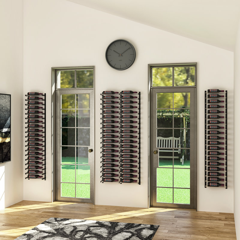 Abbie-Marie 1-Bottle Wall Mounted Industrial Wine Rack in Matte Black/Golden Bronze – 5" H x 14.75" W
