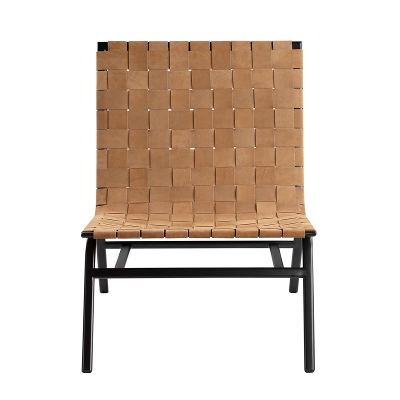 Woven Leather Accent Chair