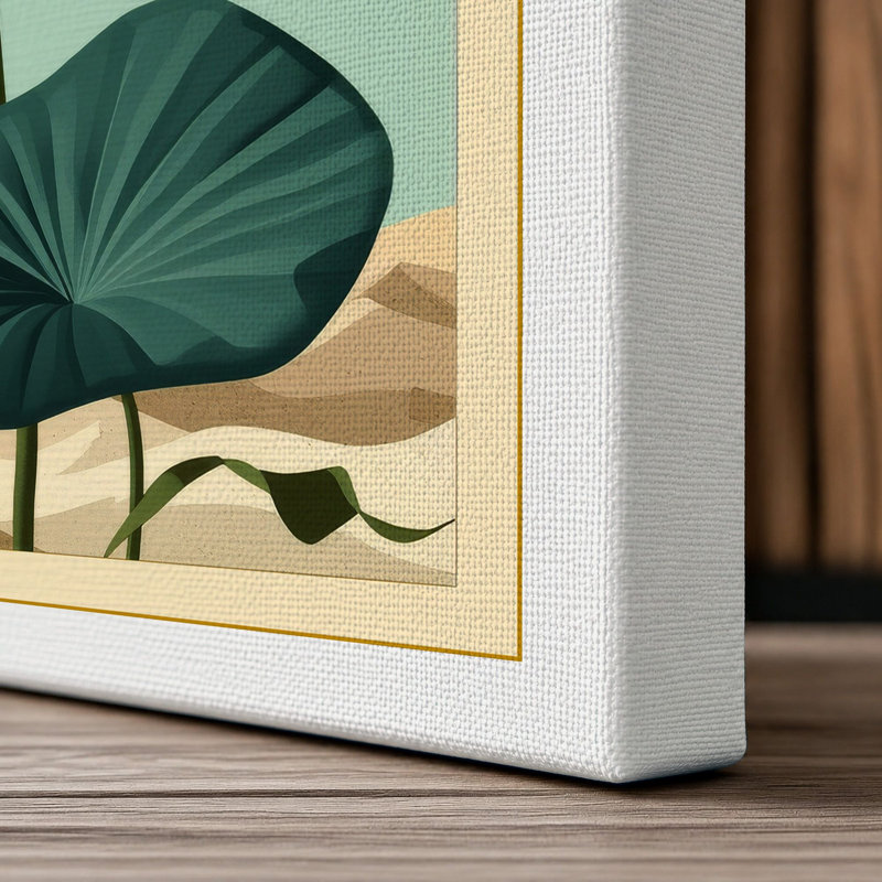 Water Lily Study Botanical - Wrapped Canvas, 24x16 - 61.0 x 40.6 cm, White Border