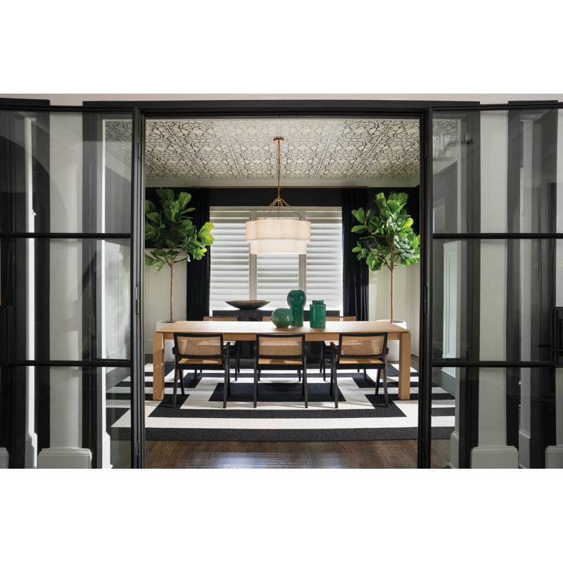 Gwen 8 - Light Steel Chandelier, Lacquered Brass