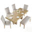 Ensemble de table de salle à manger en bois extensible pour 6 personnes avec banc et 4 chaises rembourrées Farmhouse