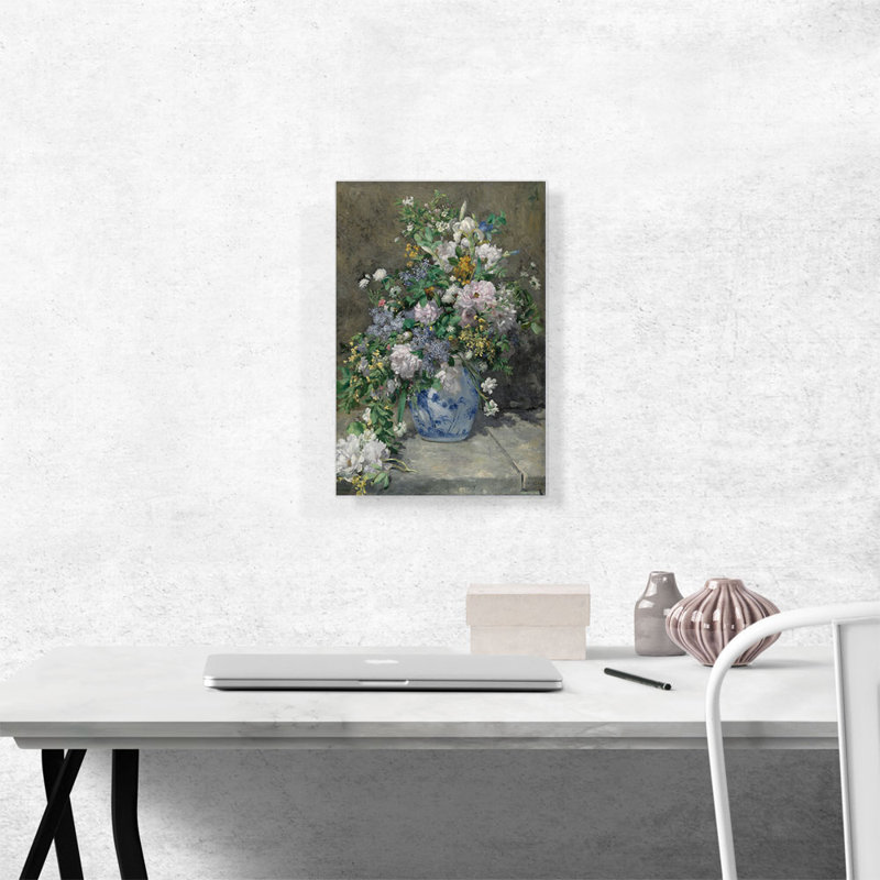 «Spring Bouquet 1886» par Pierre-Auguste Renoir, reproduction d'art sur toile tendue, H 18 po x l 12 po x P 0,75 po