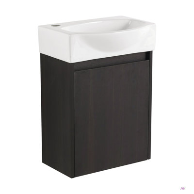 Ensemble de meuble-lavabo pour salle de bain 16 po avec petit meuble-lavabo moderne avec lavabo en céramique
