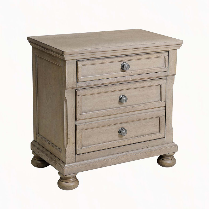 Table de chevet transitionnelle pour chambre à coucher avec tiroir dissimulé