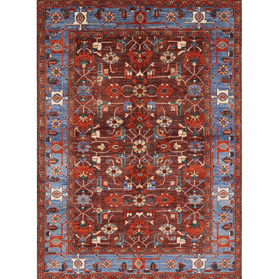 Tapis oriental rouge et bleu