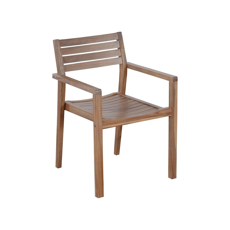 Ensemble repas d'extérieur 5 pièces avec 4 chaises en bois d'acacia, Light Gray/Natural & Light Brown