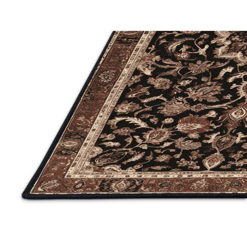 Machine Washable Persian Brown Area Rug