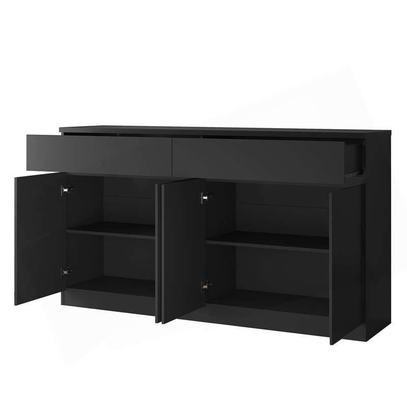 Buffet avec rangement spacieux, 2 tiroirs et 4 portes