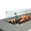 Table rectangulaire pour foyer d'extérieur au propane en béton avec renforcement en fibre