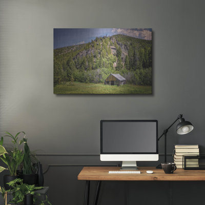 Art mural en métal «Abandined Cabin Custer Id» par Rick Berk