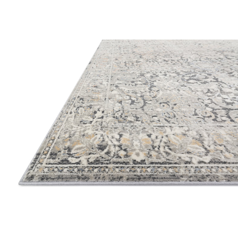 Tapis à motif oriental gris Cudahy, Rectangle 2 pi x 3 pi