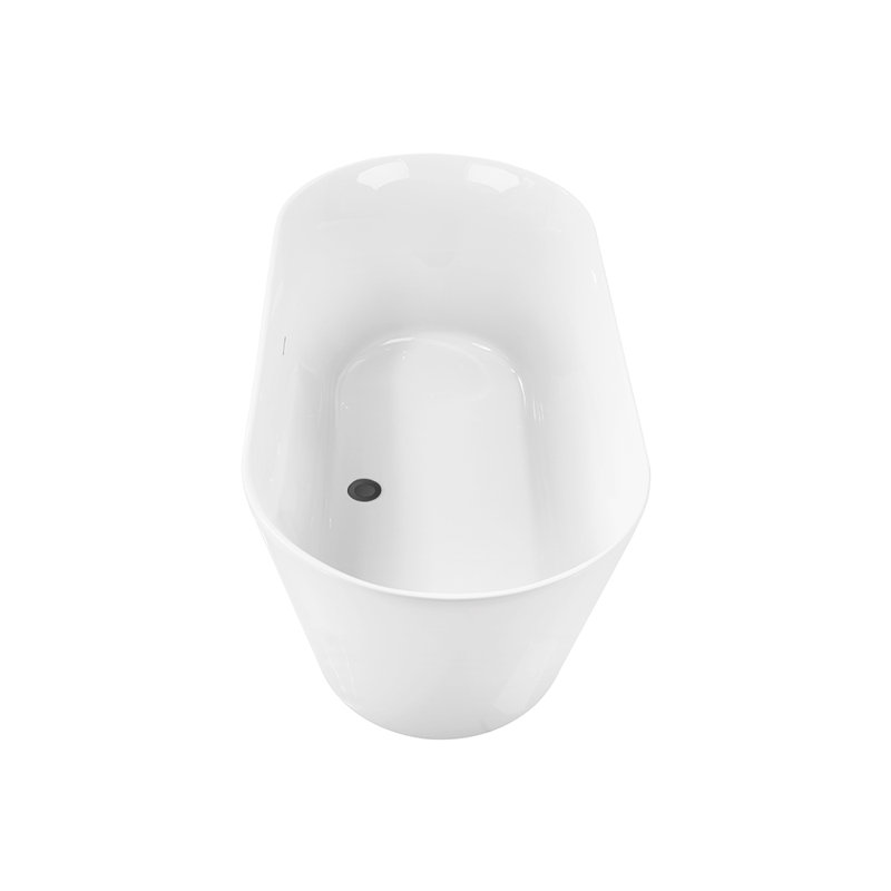 1501.1mm x 701mm Soaking Acrylic Bathtub, Brushed Gun Metal