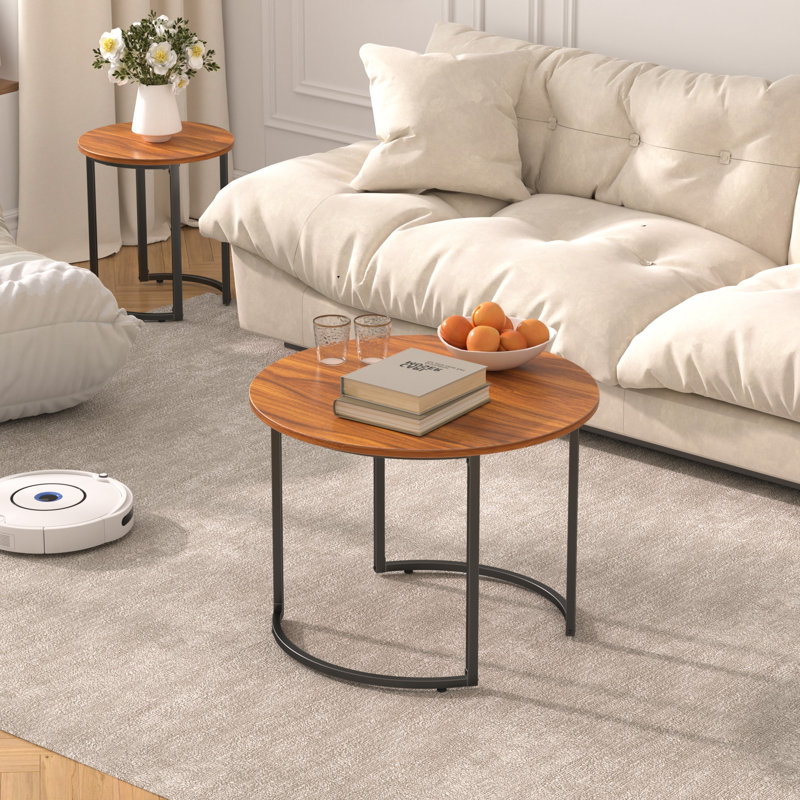 Ensemble de 2 tables basses gigognes en bois Summerall