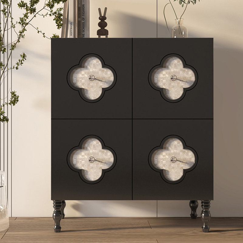 Console rectangulaire en bois massif noir