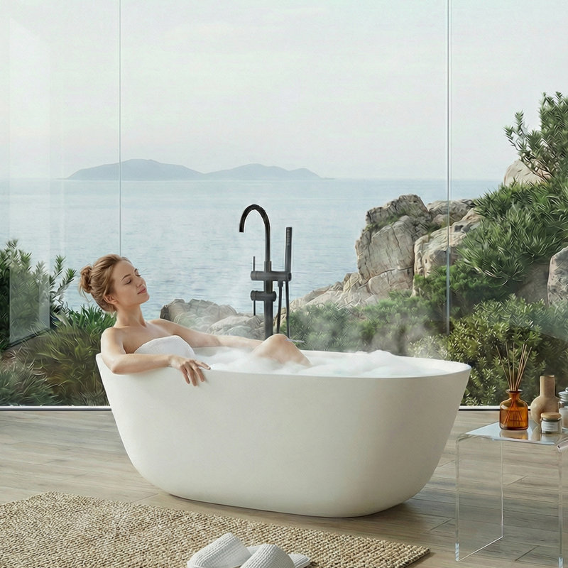 67'' x 33.46'' Soaking Solid Surface Bathtub