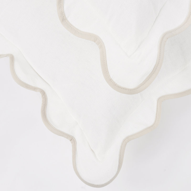 Pillow Cover, White/Camel