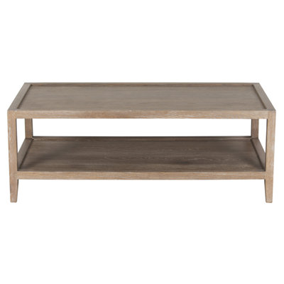 Chaidez Solid White Oak Wood Coffee Table, Brown