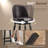 Vintage Upholstered Swivel Bar Stool with Solid Wood Legs-248063429