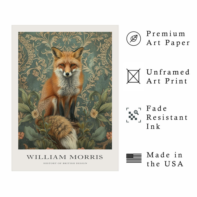 Animaux, animaux, William Morris, H 7 po x l 5 po