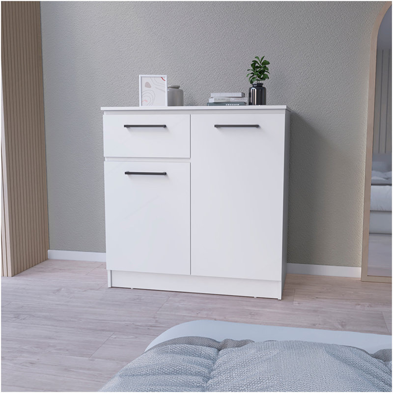Commode Carlin, chambre à coucher, blanc, Blanc