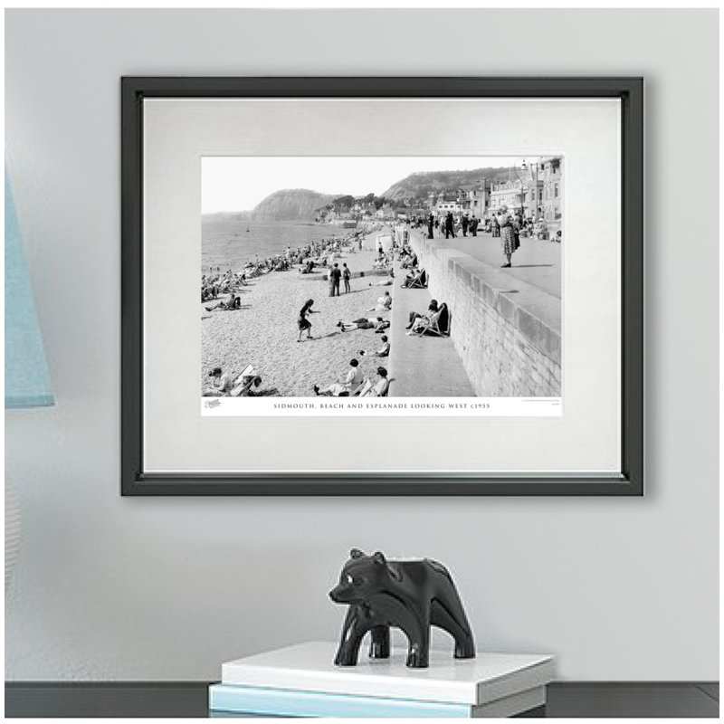 Sidmouth, Beach And Esplanade Looking West C1955 by Francis Frith - Single Picture Frame Print, 60cm H x 80cm W x 2.3cm D