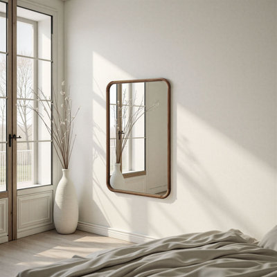 Solid Wood Oval Mirror