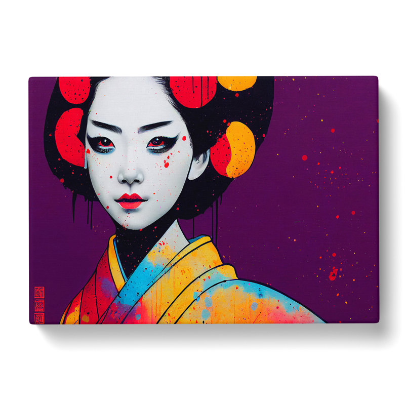 Painted Geisha Vol.2 Abstract - Wrapped Canvas, 35cm H x 50cm W x 3cm D
