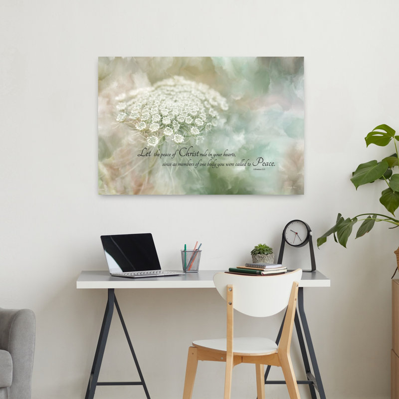 La paix du Christ, art floral contemporain, H 24 po x l 36 po
