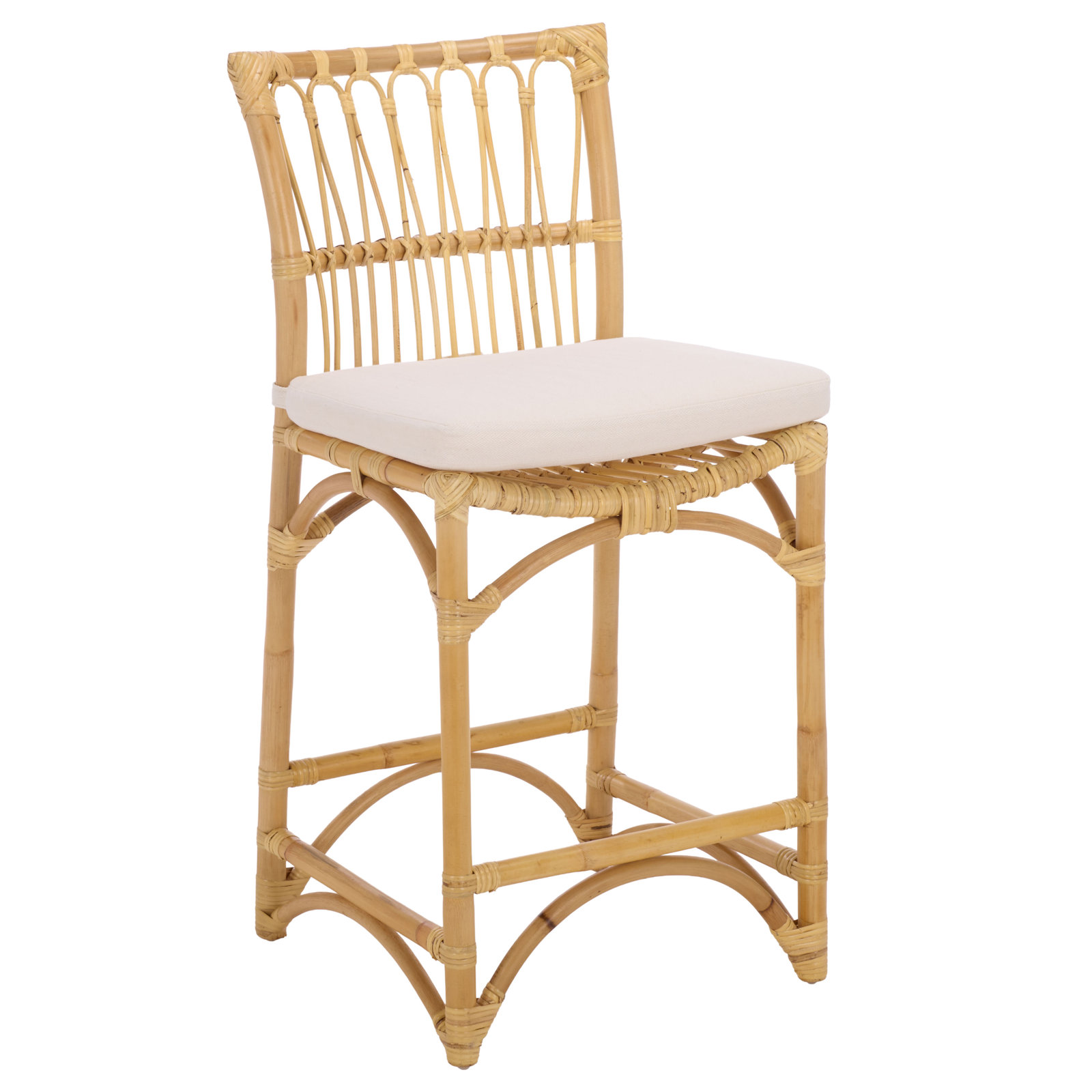 Zorianna Barstool with Cushion, Natural
