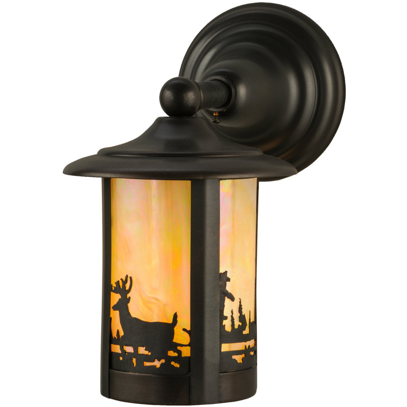 Rustic Lodge Solid Brass Armed Sconce