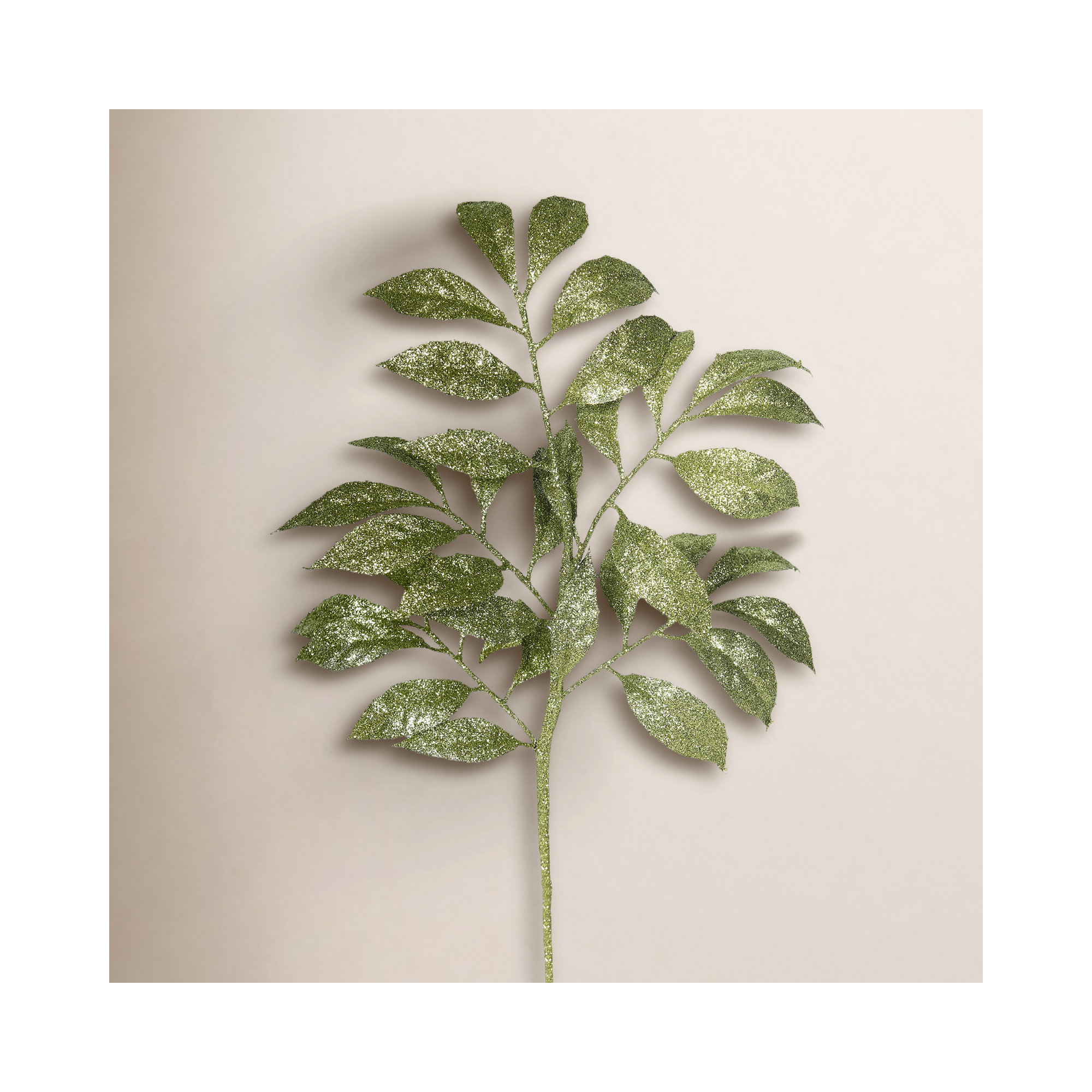 17" Camelia Glitter Artificial Christmas Spray, Lime