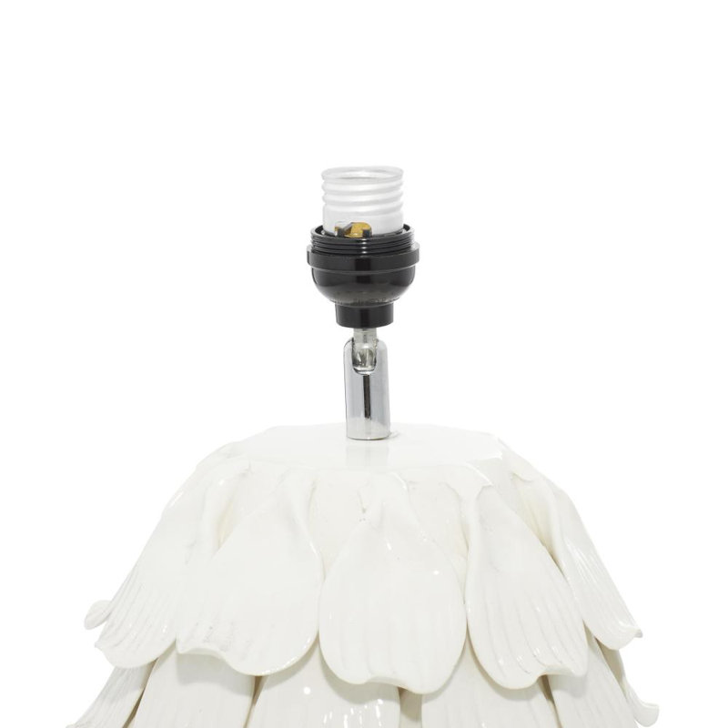 Ceramic Layered Petal Table Lamp, White