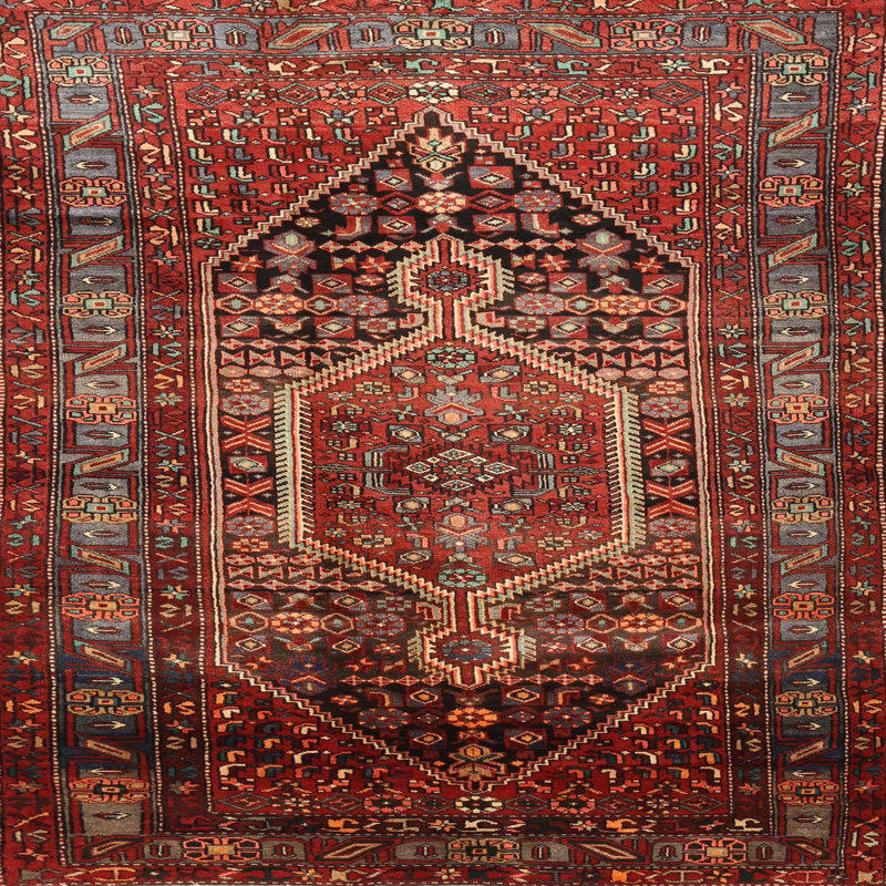 Tapis oriental marron foncé Schiess, Rond 4 pi