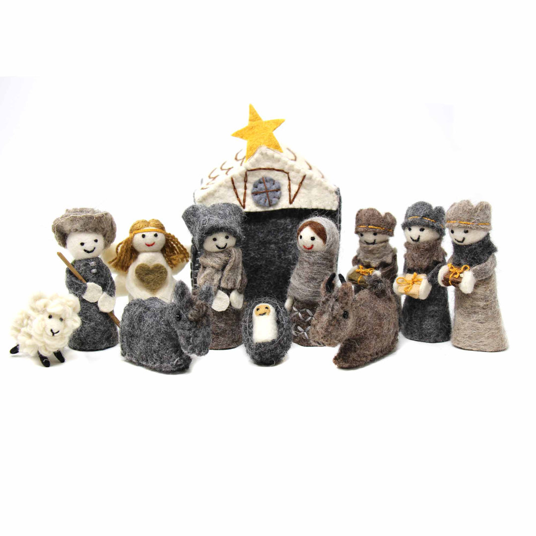12 Piece Handmade Felted Nativity Scene Set The Holiday Aisle®